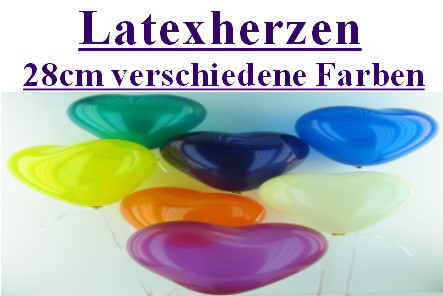 Latexherzen 28cm versch Farben