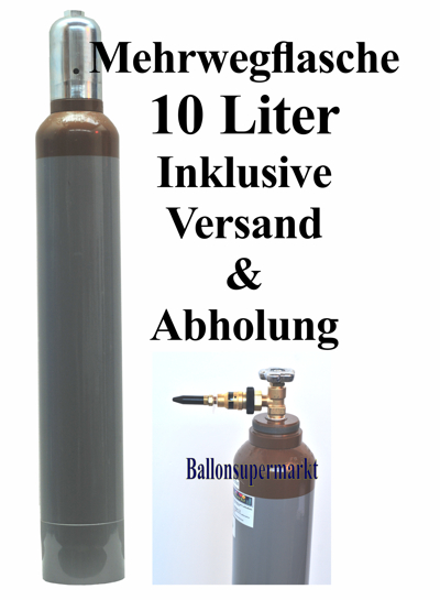 10 Liter Ballongas Mehrwegflasche Ballonsupermarkt