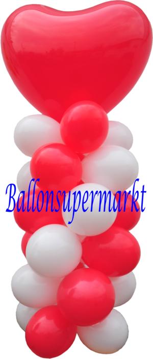Ballondeko zur Hochzeit aus Riesen-Herzluftballon und Rundballons Ballondeko-Hochzeit-Riesen-Herzluftballon-Rundballons
