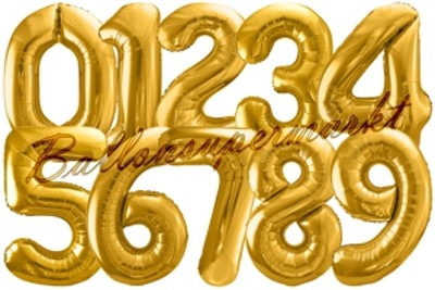 Große Zahlen Luftballons Gold Topseller