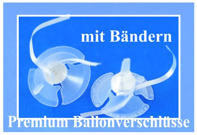 Premium Ballonverschlüsse mit Ballonbändern