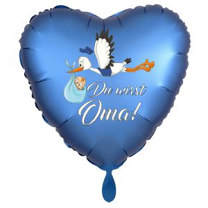 Du wirst Oma Luftballon, Herz satinblau