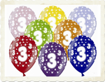 Geburtstagsballons Zahl 3